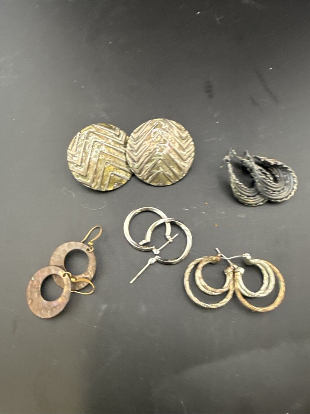 Lot Of 5 Assorted Metal Earrings